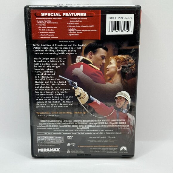 The Four Feathers Special Collectors Heath Ledger Wes Bentley Kate Hudson DVD - Picture 2 of 2